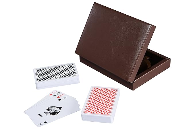 Cerasus Exclusive Playing-Card Box with Leatherette Finish (Brown PU)