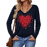 Boho Cow Skull Western Shirts for Women Cowgirl Long Sleeve T Shirt Vintage Country Graphic Tees Causal V Neck Tops
