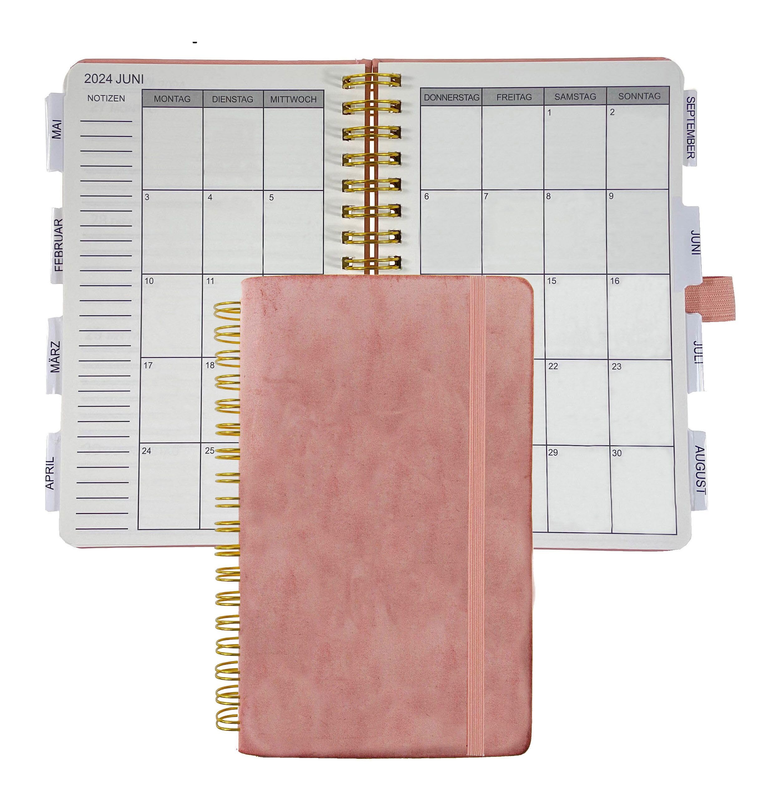 UNIQUE HM&LN Planer Terminplaner, Notizbuch Leder, Akademischer Monats mit Kalender Organizer Tagebuch zur Steigerung von Produktivität, Motivation, Geschenk für Mann & Frau