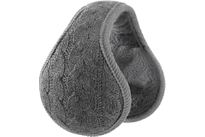 Premillow Ear Muffs for Winter Unisex Warm Fleece Lined Ear Muffs Adjustable Knits Winter Earmuffs Foldable Ear Warmers For Women & Men Cold Weather, Grey