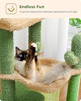 PAWZ Road Cactus Cat Tree 79cm Indoor Cat Tower Green with Condo Hammock view 5