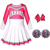Girls Cheerleader Costume Toddler Cheerleading Outfit Zombies Movie Halloween Cosplay Dress Up 3-12 Years