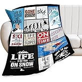 Soft Warm Cosy Fleece Blanket for Couch Bed, 40"x50" - Perfect Ski Gift for Lovers & Kids
