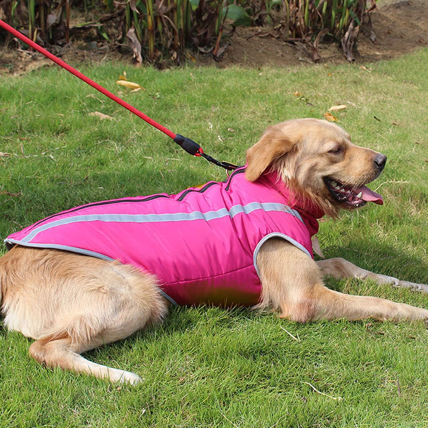 PETCUTE Dog coat Warm Vest Jacket for medium large dogs waterproof dog coat, Pink, 6XL(Chest:90cm, Back:70cm) - Image 3