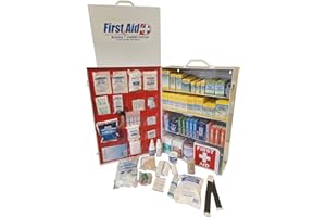 Rapid Care First Aid 80099 4 Shelf All Purpose First Aid Kit Cabinet, Class A+, Exceeds OSHA/ANSI Z308.1 2015, Wall Mountable