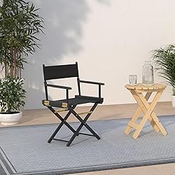 Casual Home Director's Chair ,Black Frame/Black
