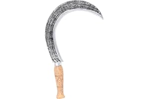 Fun Costumes Grim Reaper Handheld Sickle Prop - Molded & Painted Wood, Metal Look.