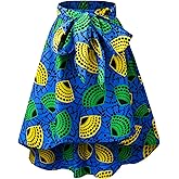 SHENBOLEN Women African Traditional Costume Flower Print Casual Dashiki Skirt