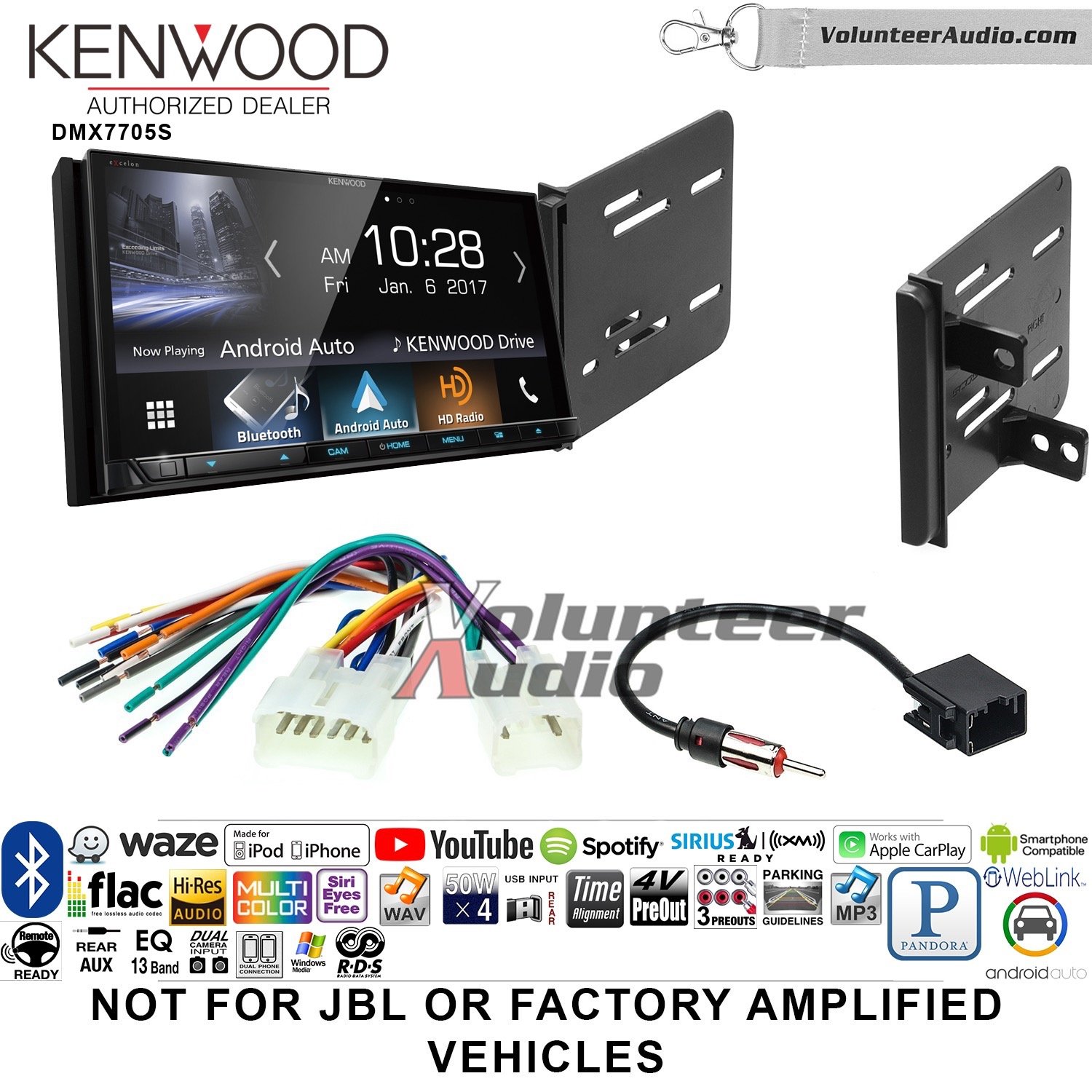 Amazoncom Volunteer Audio Kenwood Dmx7705s Double Din Radio