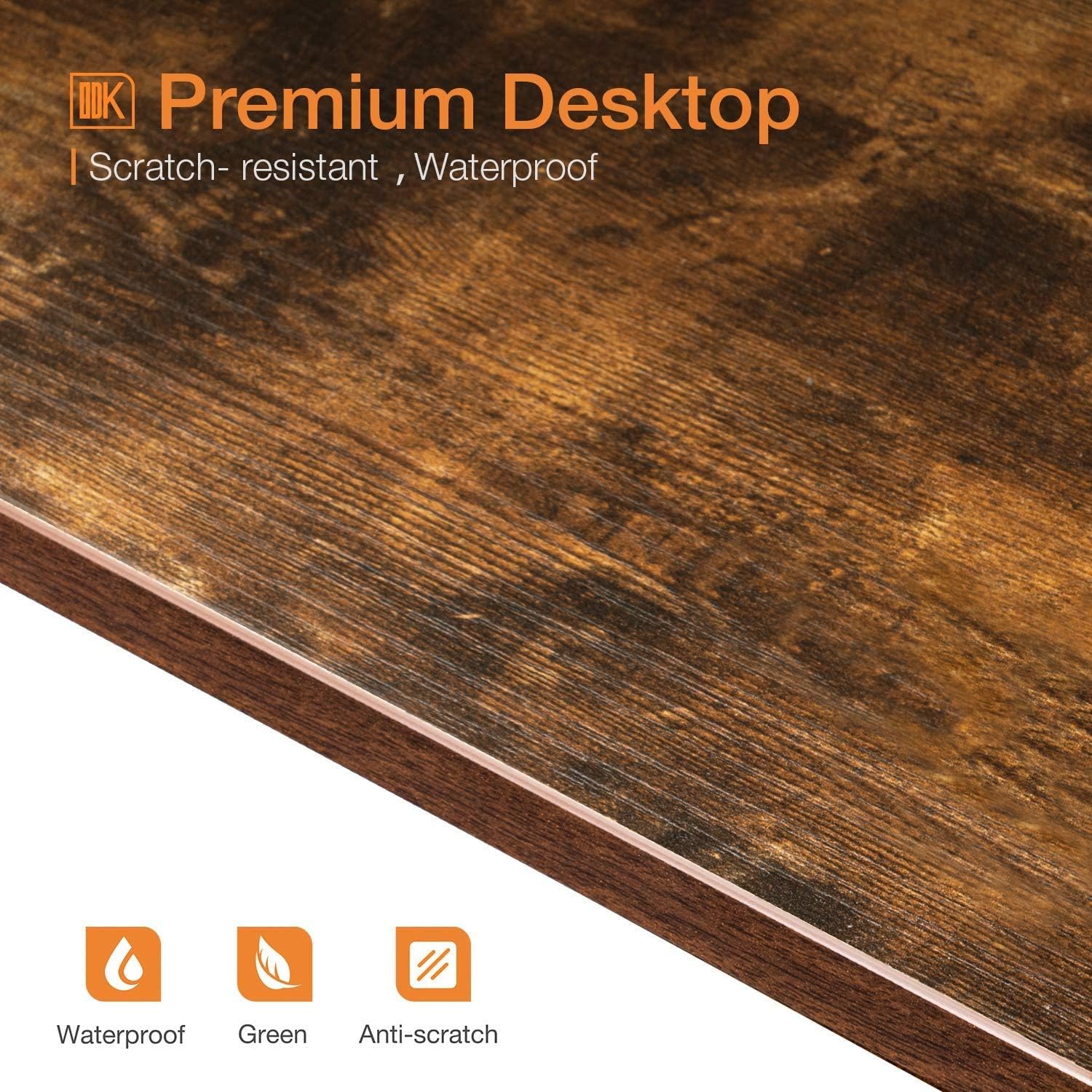 HOMIDEC Desk, 160x60cm Computer Desk with Bookshelf, Study Desk with 4 Tier DIY Storage Shelves Writing Table for Home Office Bedroom - Image 5