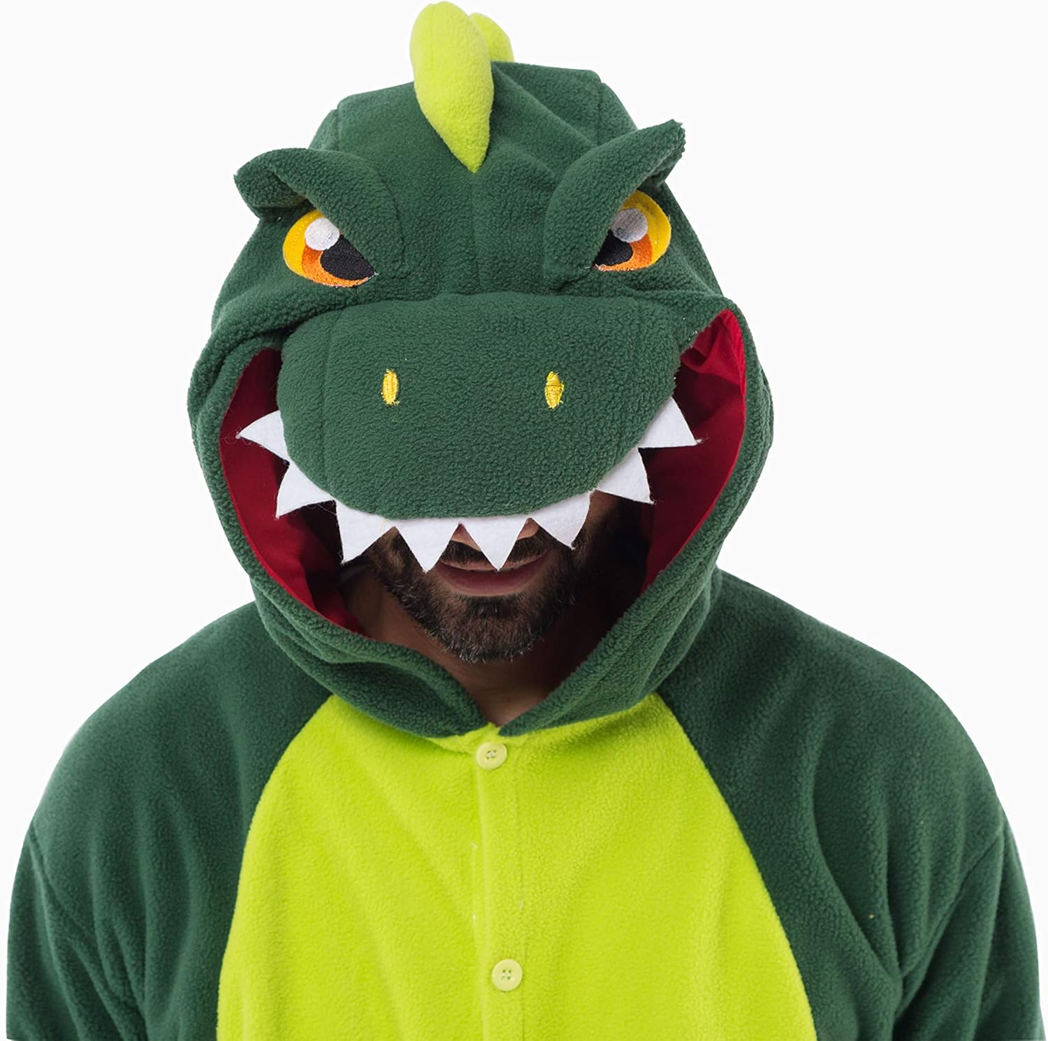 Spooktacular Creations Unisex Adult jumpsuit Plush jumpsuit dinosaur Animal Costume (S), Multicolored - Image 5
