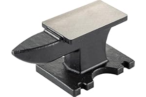 CQSXDA Heavy Duty Cast Steel Anvil with Round/Square Hole Large Countertop 22lb Horn Anvil Blacksmithing Metalsmith Tool Kit Stand Included