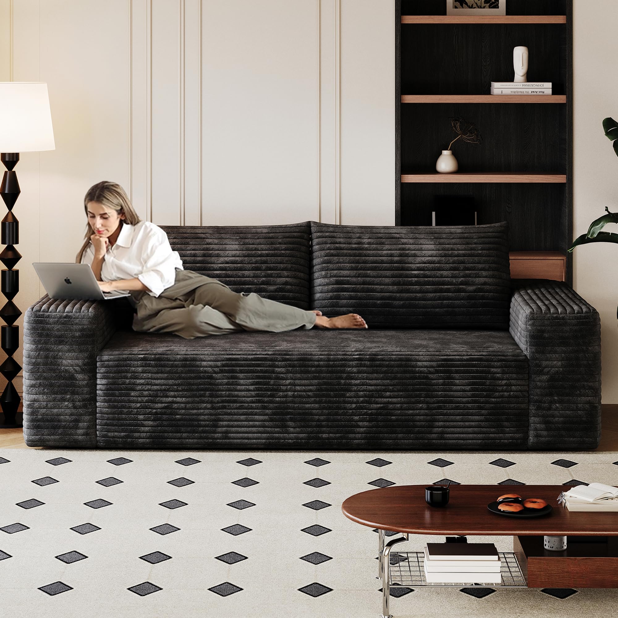 63" Cloud Loveseat Boneless Sofa Couch in a Box, No