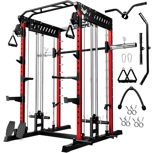 Power Cage Machine JELENS M21 Smith Machine, Multi-Function Power Cage with Dual Pulley ...