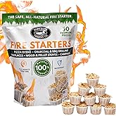 Superior Trading Fire Starter Pods in Plastic Bucket - Fire Starters for Campfires, BBQ, Grill, Pit, Wood Stove & Charcoal St