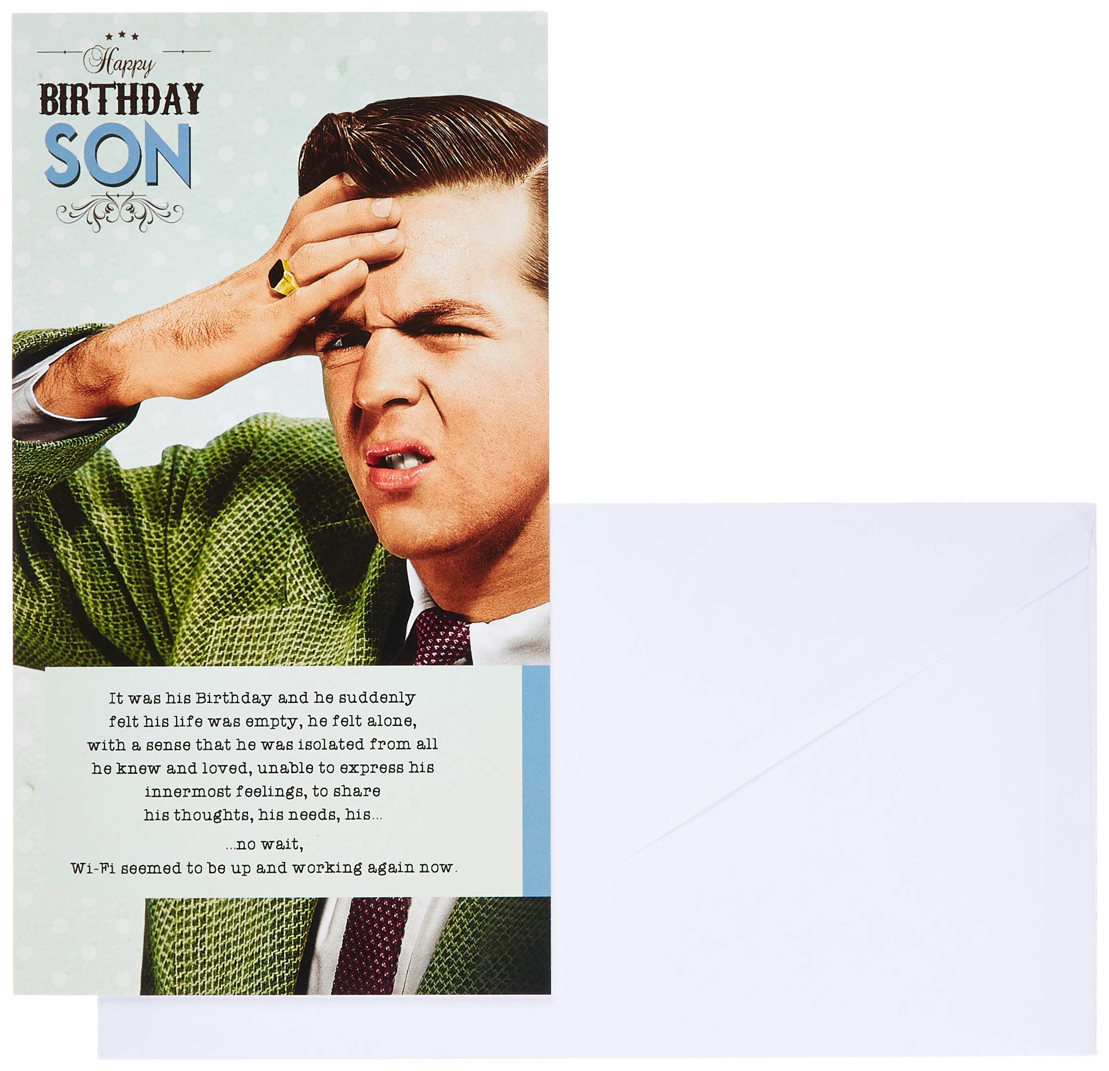 Ladies Who Lunch, Happy Birthday Card for Son, Funny Son Birthday Card, Wi-fi Seemed to be up and Working Again…., 13 x 23.5 cm