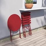 Grand patio 3-Piece Bistro Set Red, Folding Chairs Table, Weather-Resistant view 2