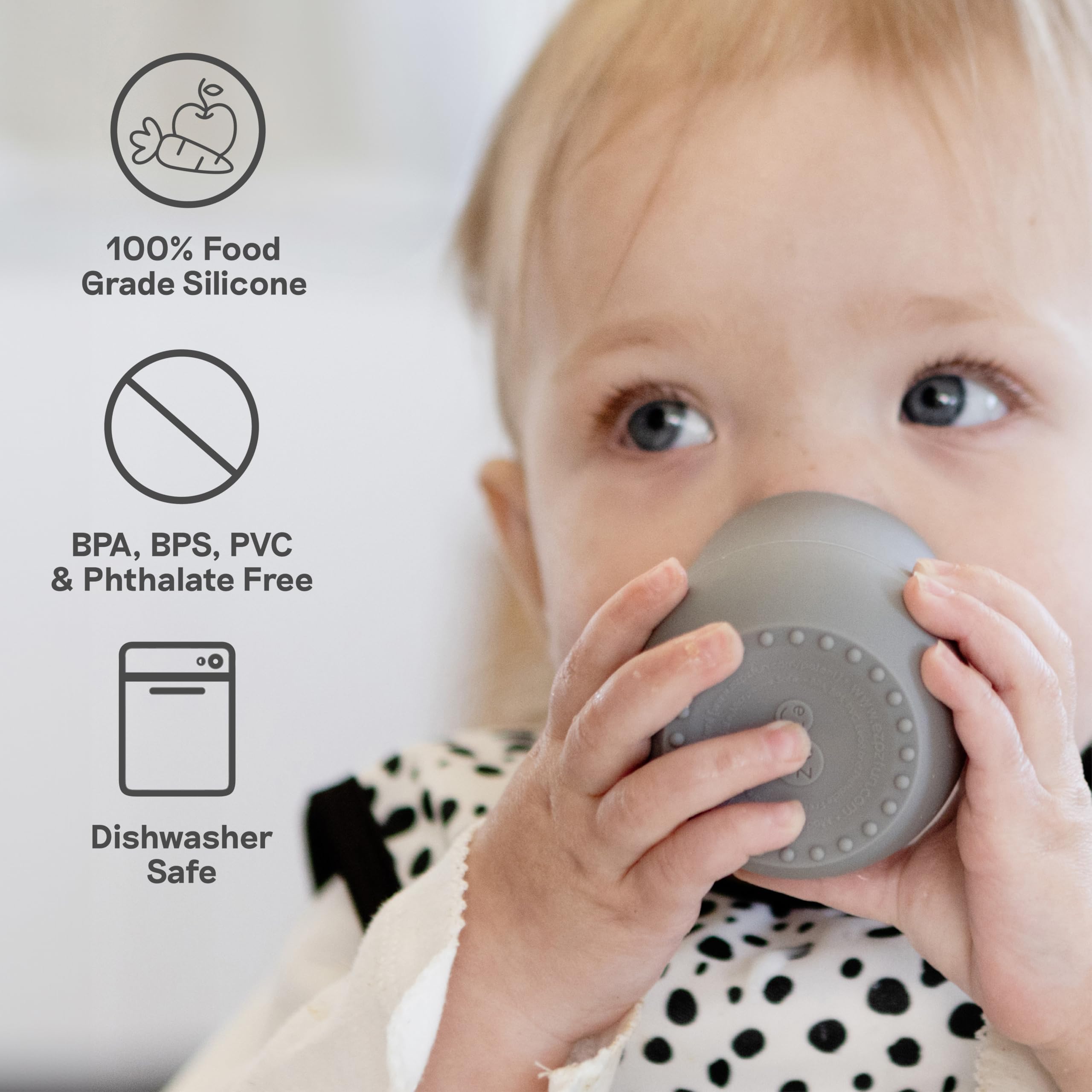 ezpz Tiny Cup (Blue) - 100% Silicone Training Cup for Infants - 4 months + - Designed by a Pediatric Feeding Specialist - Baby-led Weaning Essentials & Baby Gifts