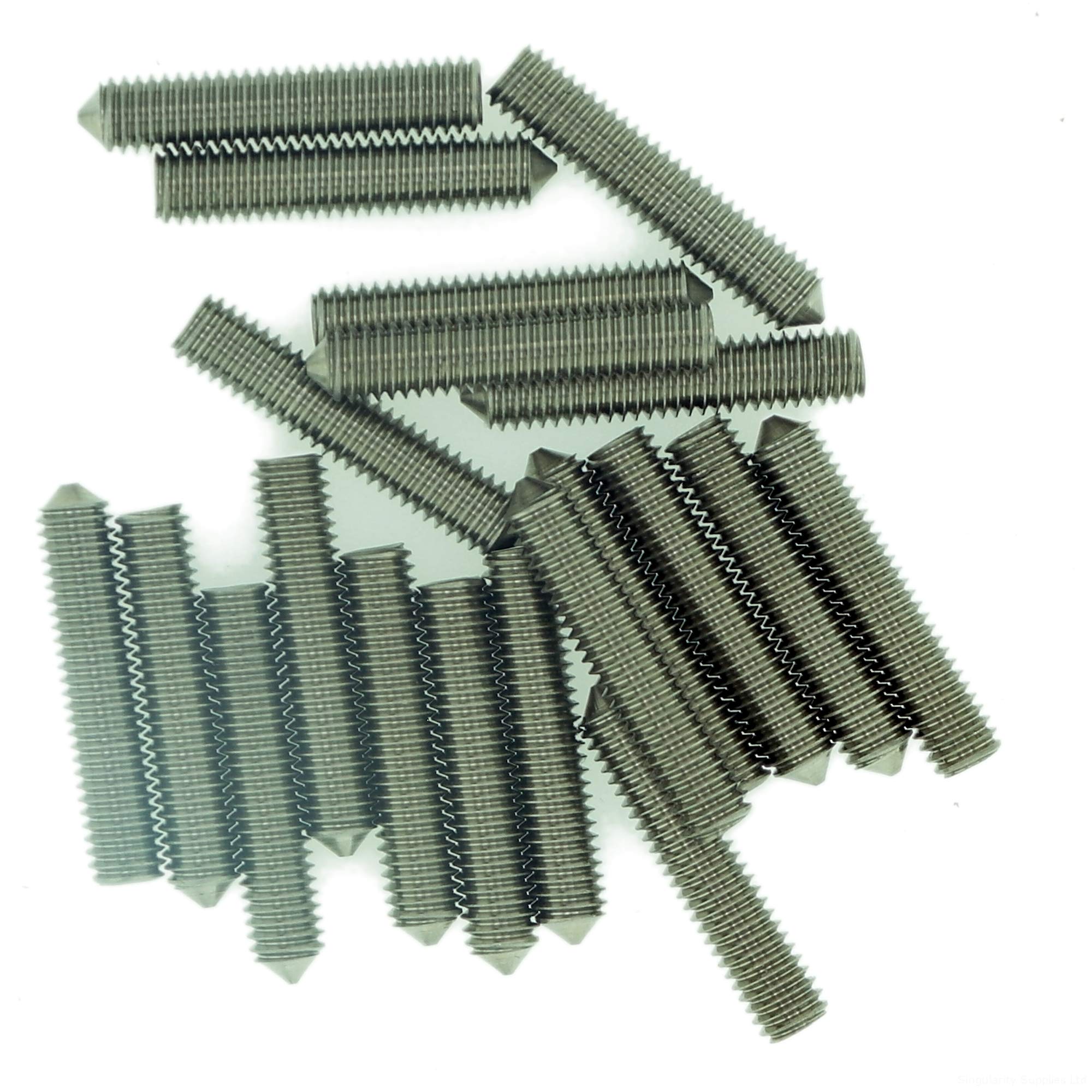 M10 (10mm x 10mm) Hex Socket Grub Screw (Cone Point) - Stainless Steel (A2) (Pack of 20) — image 1