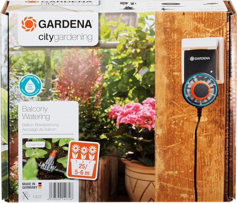 Gardena Balcony Watering System, Automatic for 6m Boxes, 13 Programs