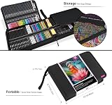 HIFORNY 136 Pcs Drawing Set Pro Art Supplies Pencils Sketchbook Case Black view 3