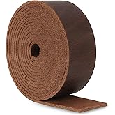 Jack&Chris 72.5 Inches Long Leather Straps for Crafts, 1.5 Inch Wide Leather Strips, Full Grain Leathers for Handmade Arts & Craft Projects, Sheets, Ropes, Red Brown