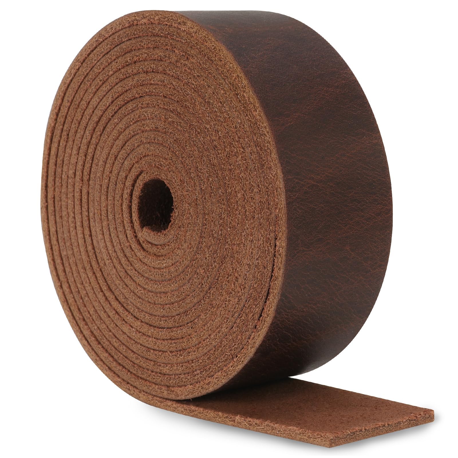 Photo 1 of Jack&Chris 72.5 Inches Long Leather Straps for Crafts, 1.5 Inch Wide Leather Strips, Full Grain Leathers for Handmade Arts & Craft Projects, Sheets, Ropes, Red Brown