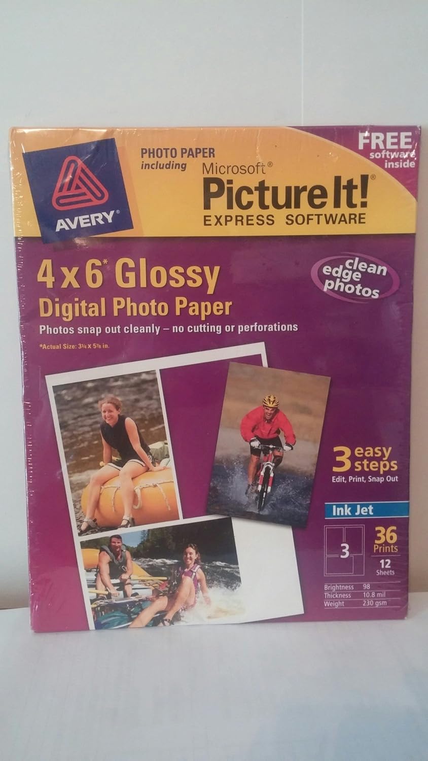 Avery 4 x 6 Glossy Digital Photo Paper 36 Prints 12 Sheets