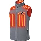 Venustas Men's Fleece Heated Vest with Battery, Lightweight Insulated Electric Vest