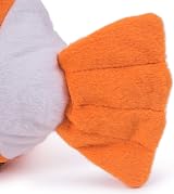 Petface Seriously Strong Plush and Rubber Fish Dog Toy Orange view 5