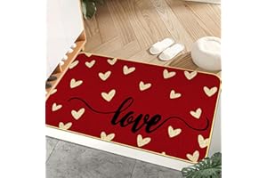AUSTAB Valentine's Day Door Mat Love Doormat Wedding Anniversary Couple Gift Non-Slip and Washable Seasonal Holiday Low-Key Indoor Outdoor 17 X 29 Inches