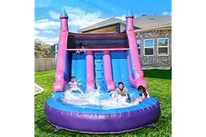 INFLANTTEBLE Inflatable Water Slide for Adults Kids with Double Slides, 100% PVC Commercial Bounce House with Blower, Big Splash Pool,Blow up Water Slide for Backyard, Commercial Use,21x11x13FT