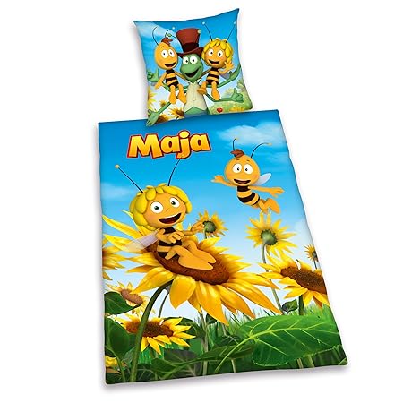 Herding 448755050 Bettwäsche Biene Maja, Kopfkissenbezug: 80 x 80 cm + Bettbezug: 135 x 200 cm, 100 % Baumwolle, Renforce
