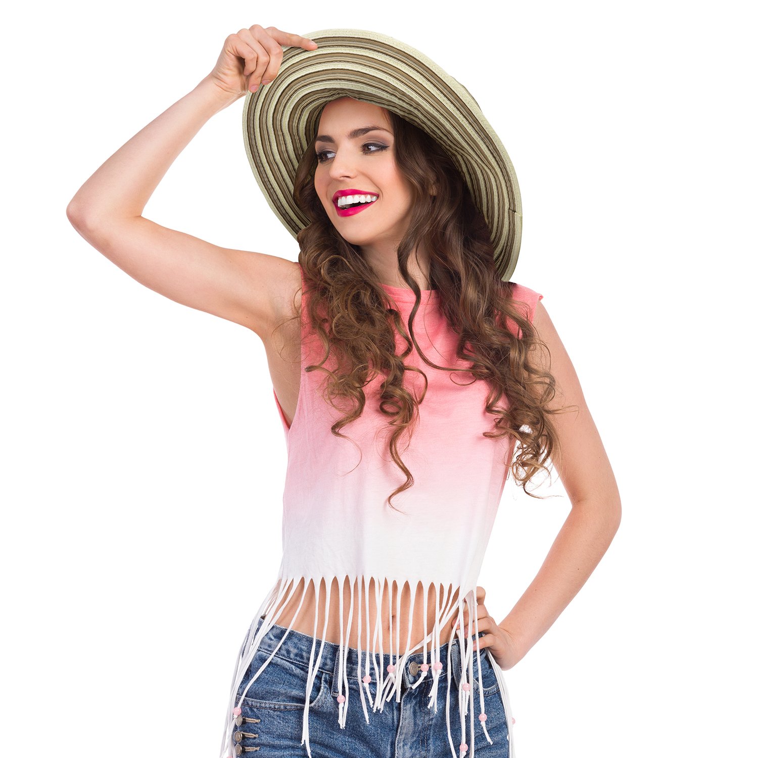 Women Floppy Summer Hat Sun Beach Straw Cap Foldable Wide Brim Gardening Hiking Hat