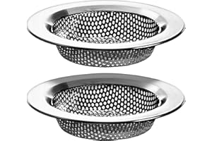 HILLTOP PRODUCTS 2 Pack - 4.5" Top / 3" Basket - Kitchen Sink Drain Strainer Large Basket Food Catcher. Stainless Steel