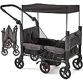 Contours Curve 360 Double Stroller Wagon - Lightweight, Car Seat Compatible, 2 Kids, Ultra Maneuverable
