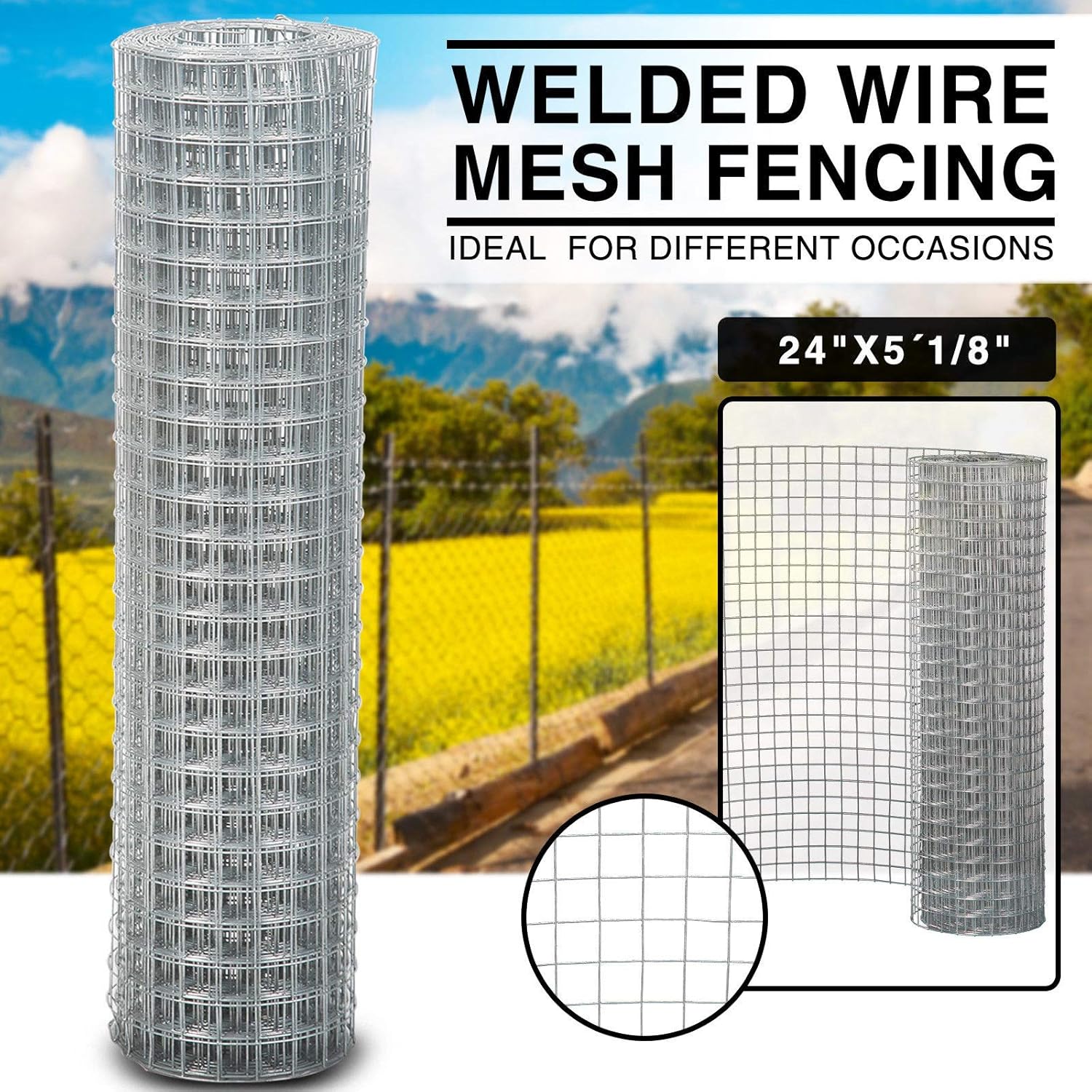 Garden Fencing Mesh x 2 ft x 100 ft Galvanized Steel Hardware Cloth 1/4 in Garden Fencing Yard