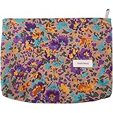 lllyan Travel Makeup Bag Zipper Pouch Fashionable Print Design, Spacious Cosmetic Bag Can Also Purse Organizer Pouches(Purple print)