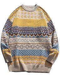 Argyle Striped Sweater Women Y2k Patchwork Vintage