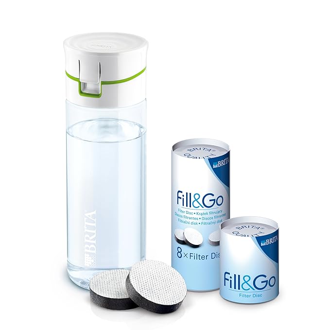 BRITA FillandGo Water Filter Bottle Starter Pack and Additional Pack of