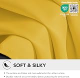 Deconovo Thermal Insulated Eyelet Blackout Curtains 90x90 Mellow Yellow 2 Panels view 6