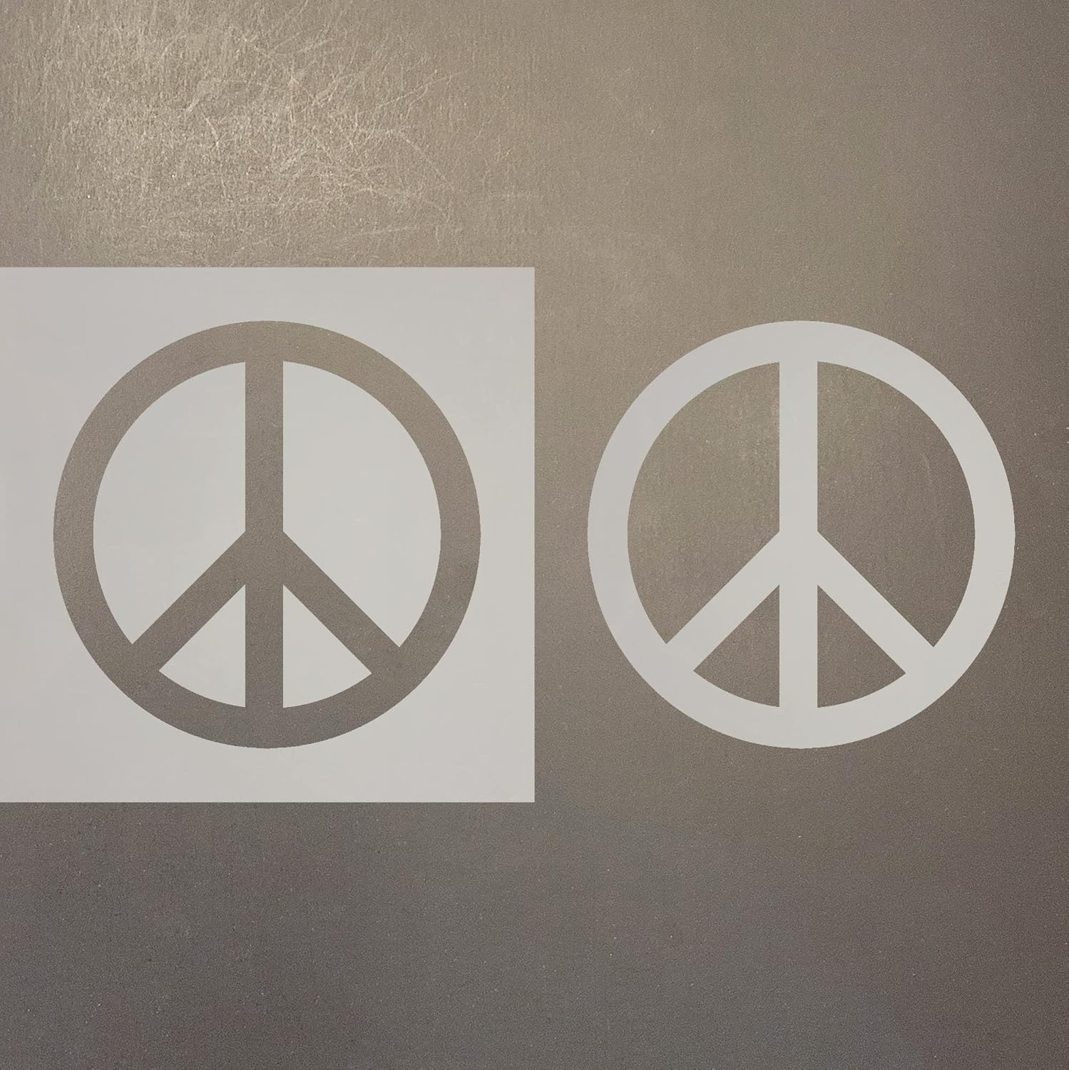 Mixed Media - Peace Sign Reusable Mylar Stencil - Art Craft Supplies 4 Inch