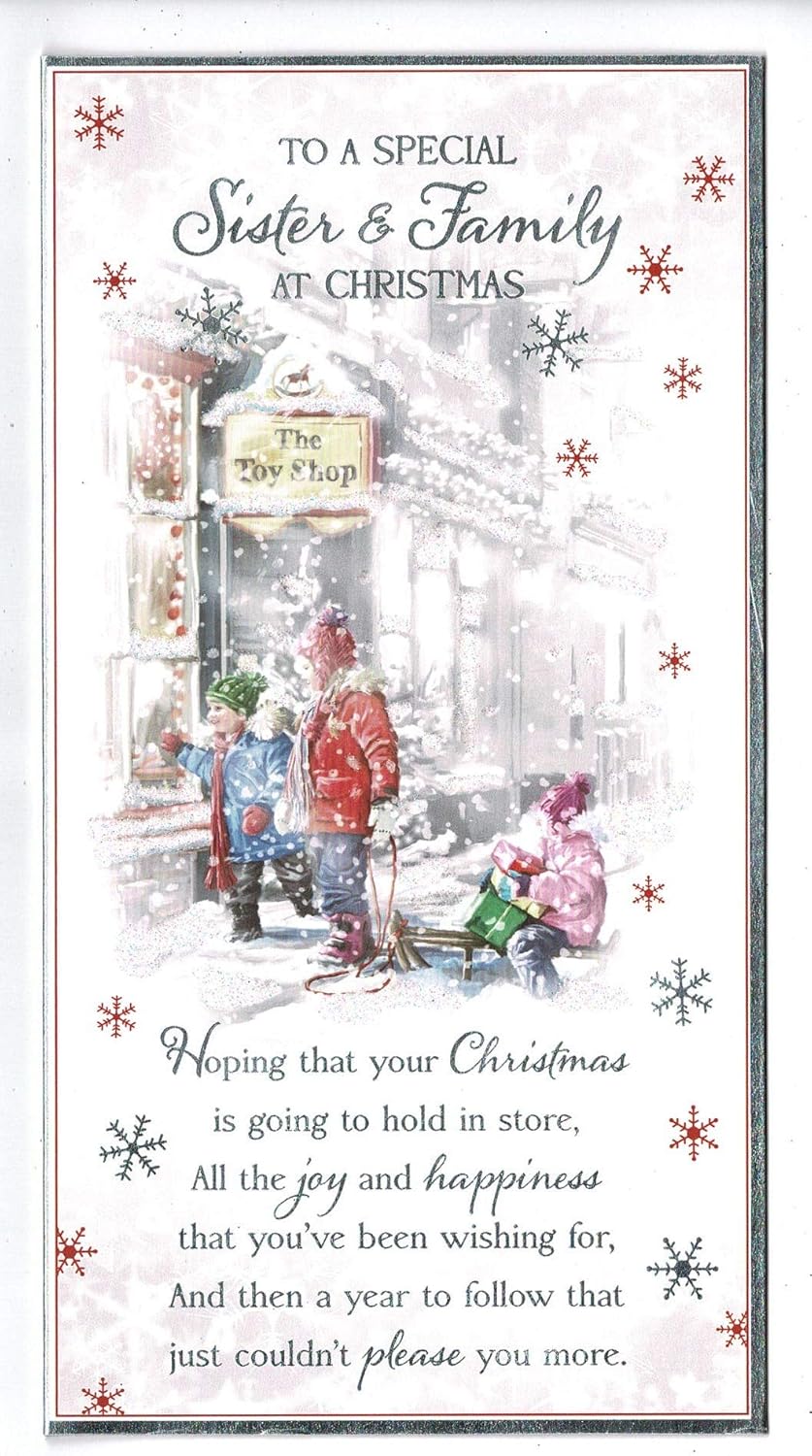 Sister and Family Christmas Card 'to Special Sister and Family' Amazon