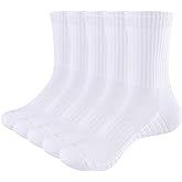 YUEDGE Women's Training Athletic Cushioned Crew Socks Moisture Wicking Cotton Womens Socks Padded Boot Socks For Women