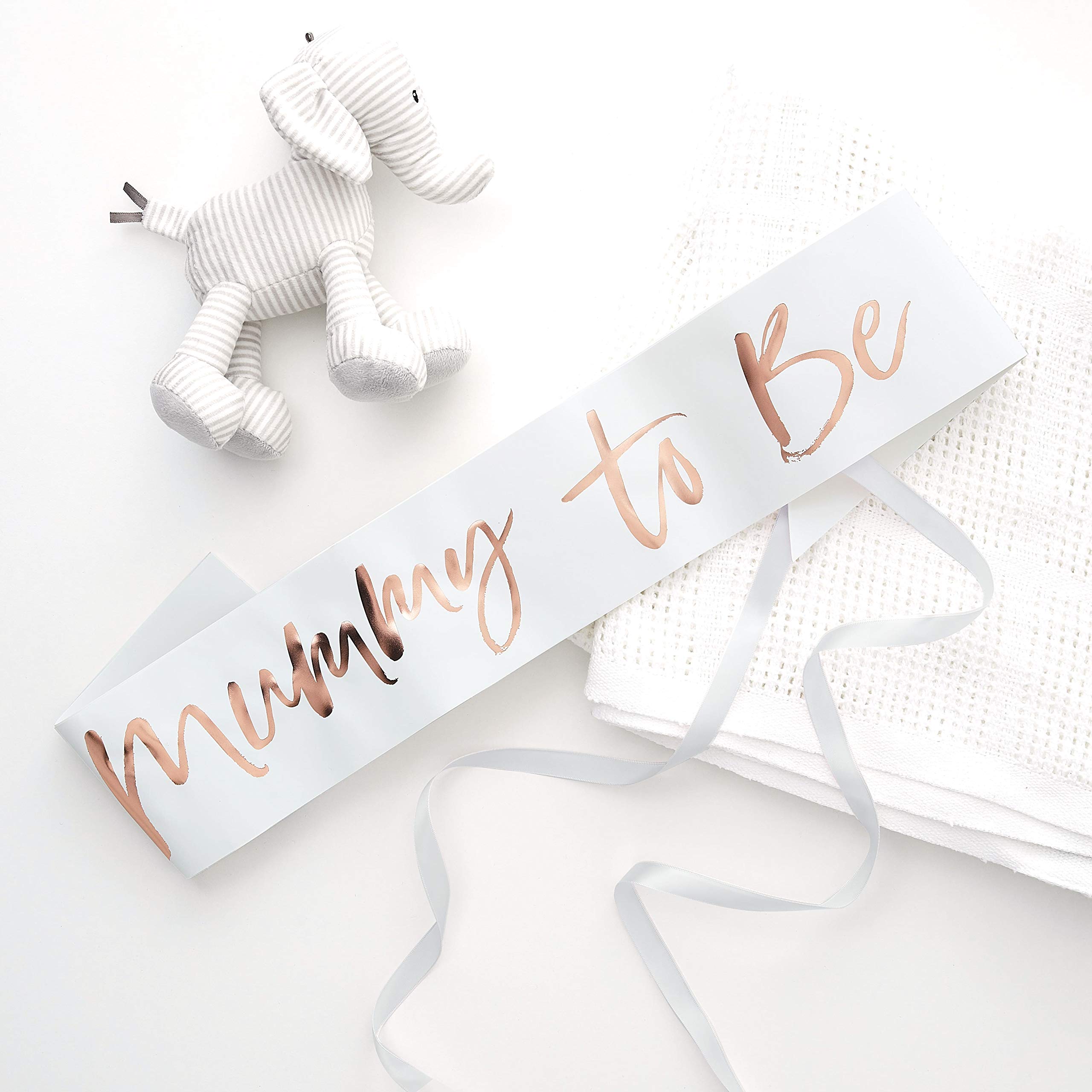 Ginger Ray White and Rose Gold Foiled Mummy To Be Baby Shower Sash - Twinkle Twinkle