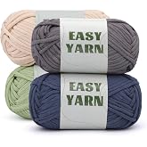 UzecPk 4 * 50g/1.76oz Crochet Yarn, 4 * 87yds Beginner Crochet Yarn | Blue Green Gray Beige Crochet Yarn for Beginners Easy-to-See Stitches Worsted-Weight Medium #4 Blend Crochet Kit Making