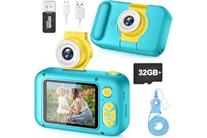 ARNSSIEN Kids Camera, Toddler Kid Digital Camera with 180°Flip Lens & 2.4in IPS Screen, Birthday Festival Gifts Present Toy for 4 5 6 7 8 9 10 11 Year Old Girls/Boys, 32 GB Card Included, X101