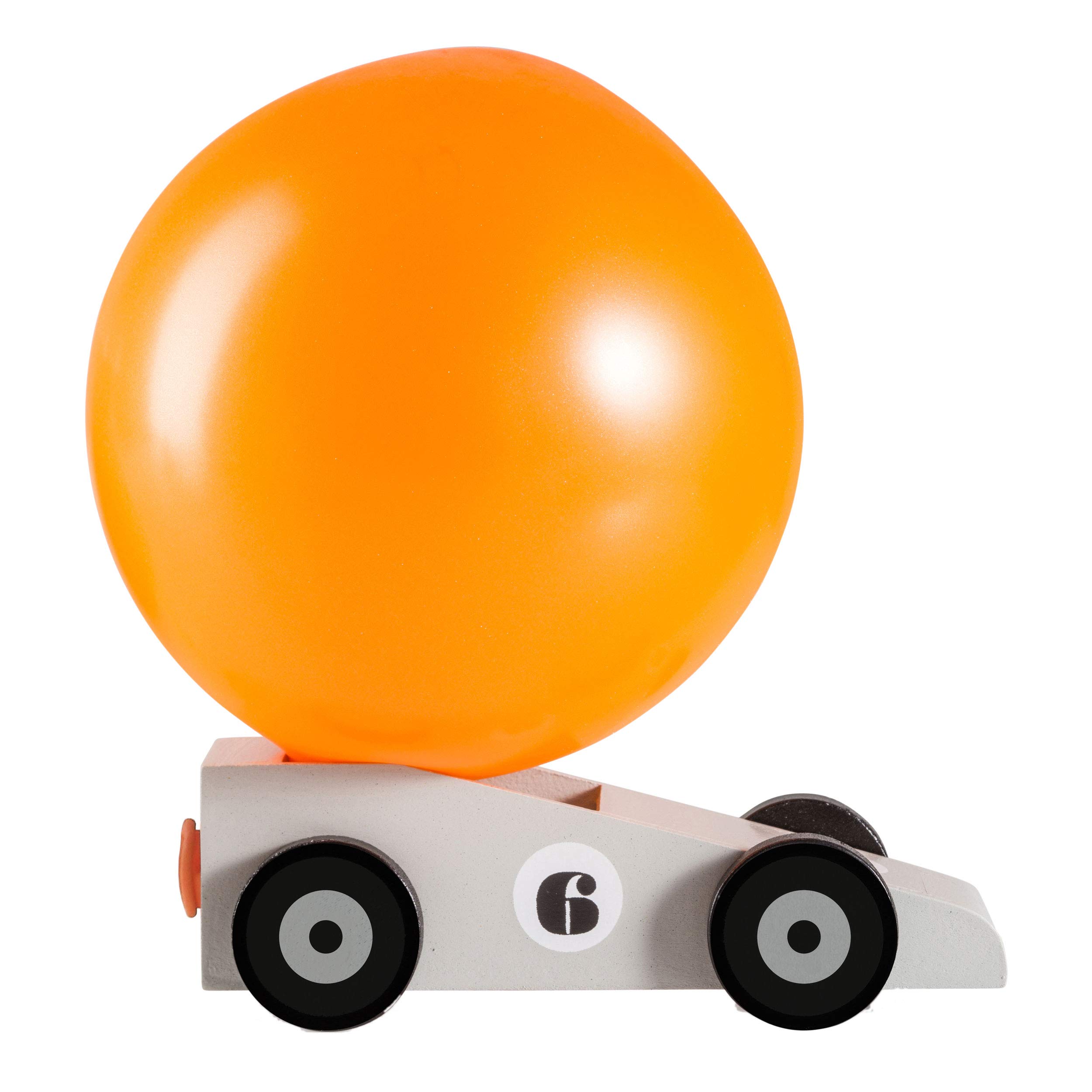 Donkey Products Silverstar 900213 Balloon Car in Grey with Wooden Balloon 11.5 x 6 x 3.5 cm
