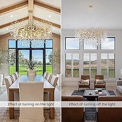 kvtinmty 14-Light Modern Large Crystal Chandelier