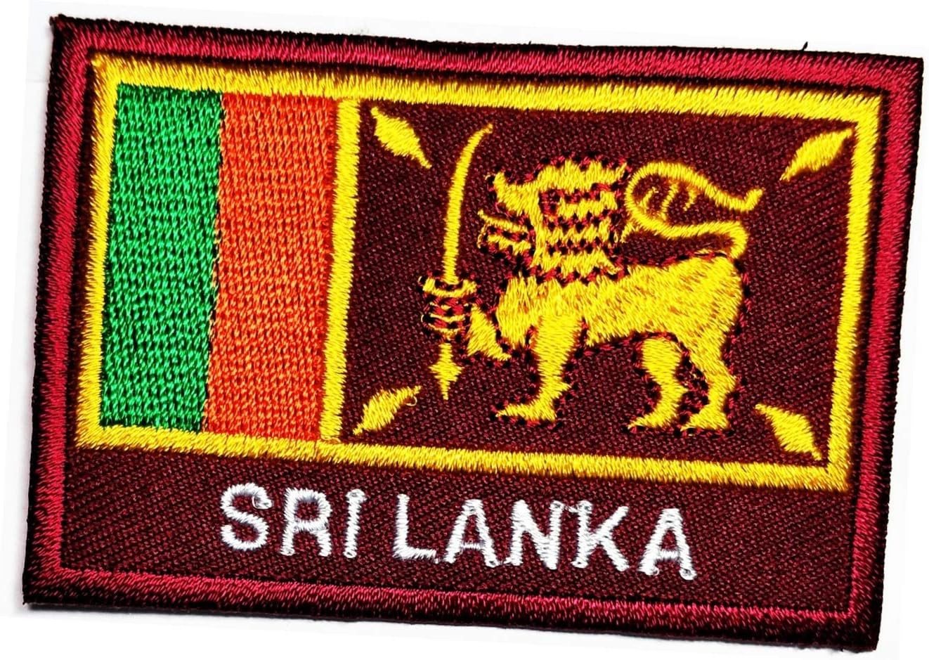 Sri Lanka Flag Patches Stickers Sri Lanka Country Flag Embroidered Badge Iron On Sew On Patch Logo Jeans Jacket Polo T- Shirt Hat Backpacks Uniform Emblem National Flag (02)